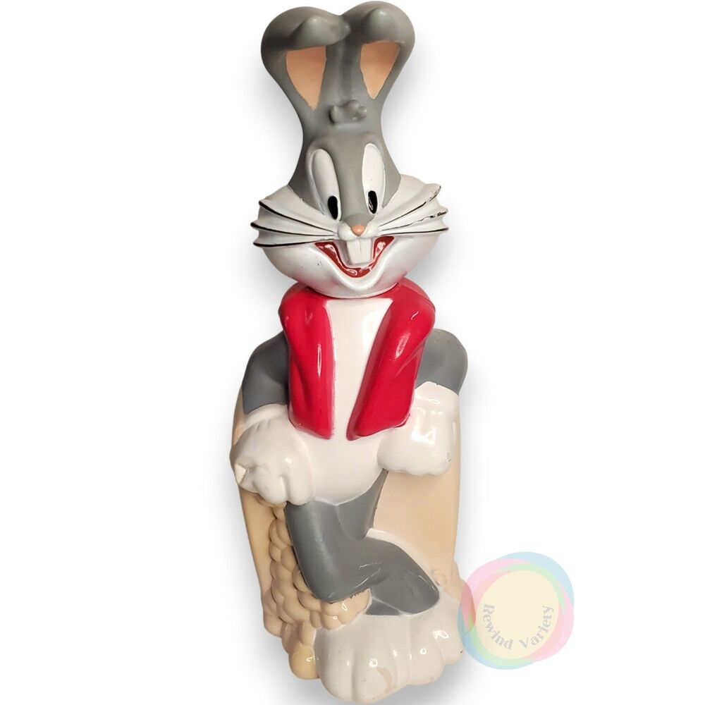 Vintage 90s Bugs Bunny Soaky Bubble Bath Bottle Minnetonka Soap Scarf